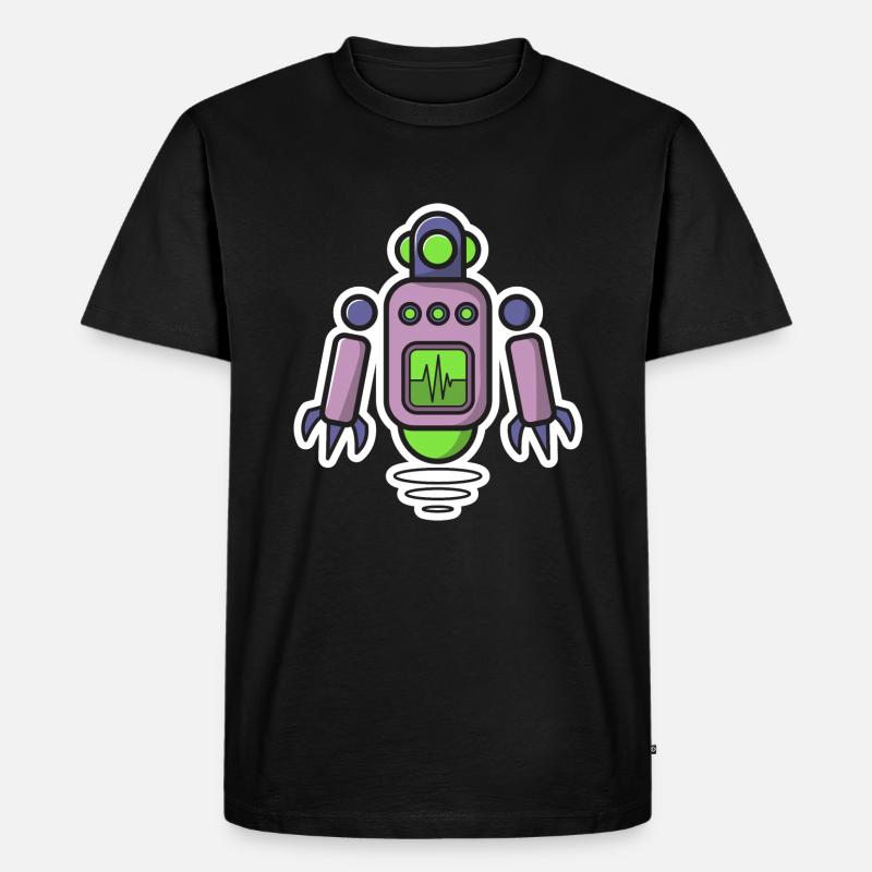 Roboter - Männer Premium Bio T-Shirt - Schwarz