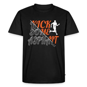 Marathon motif for runners & joggers - Men's Premium Organic T-Shirt - black - Front - Nico (187cm)