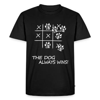 dog gassi dog round dog always wins - Men's Premium Organic T-Shirt - black - Front - Nico (187cm)