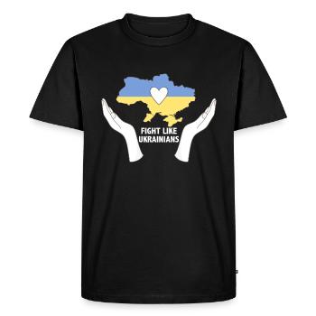 Combattez comme les Ukrainiens - T-shirt Premium bio Homme - noir - Devant - Nico (187cm)
