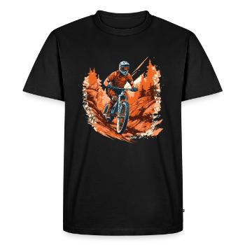 Maillot de descente - T-shirt VTT VTT - T-shirt Premium bio Homme - noir - Devant - Nico (187cm)