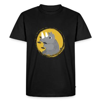T-shirt images de corps de rhinocéros - T-shirt Premium bio Homme - noir - Devant - Nico (187cm)