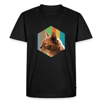 Chat de conception animale chat - T-shirt Premium bio Homme - noir - Devant - Nico (187cm)