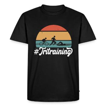 Motif de triathlon pour triathlètes - T-shirt Premium bio Homme - noir - Devant - Nico (187cm)