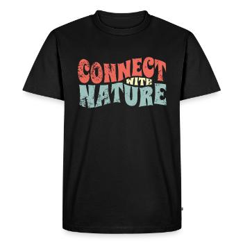 Connectez-vous avec la nature - naturverbunden - Spruch - T-shirt Premium bio Homme - noir - Devant - Nico (187cm)