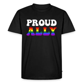 Proud Ally - Men's Premium Organic T-Shirt - black - Front - Nico (187cm)
