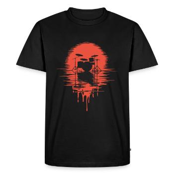 Batterie Silhouette Drum avec réflexion - T-shirt Premium bio Homme - noir - Devant - Nico (187cm)