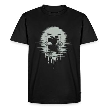Batterie Silhouette Drum avec réflexion - T-shirt Premium bio Homme - noir - Devant - Nico (187cm)