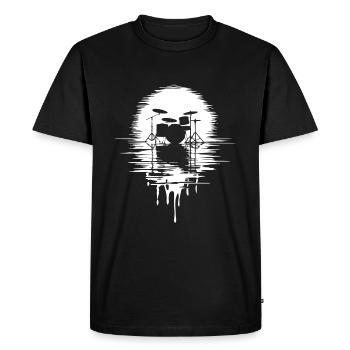 Batterie Silhouette Drum avec réflexion - T-shirt Premium bio Homme - noir - Devant - Nico (187cm)