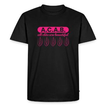 A.C.A.B. - All Clits Are Beautiful - Men's Premium Organic T-Shirt - black - Front - Nico (187cm)
