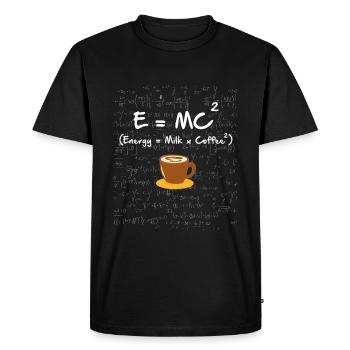 E=MC au carré de physicien amusant proverbe de café - T-shirt Premium bio Homme - noir - Devant - Nico (187cm)