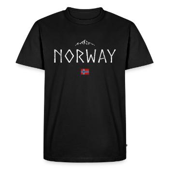 Norvège Flag Montagnes Patrie Patrie Cadeau - T-shirt Premium bio Homme - noir - Devant - Nico (187cm)