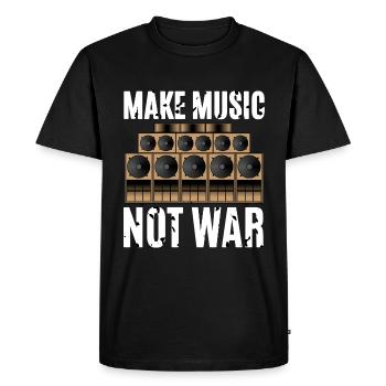 Faites de la musique, pas la guerre - T-shirt Premium bio Homme - noir - Devant - Nico (187cm)