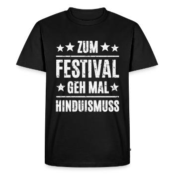 Festival de l’hindouisme - T-shirt Premium bio Homme - noir - Devant - Nico (187cm)