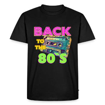80 ' s 1980 ' s Party rétro Vintage - T-shirt Premium bio Homme - noir - Devant - Nico (187cm)