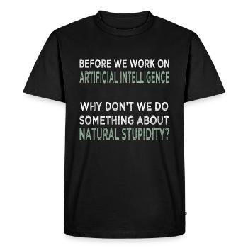 Artificial Intelligence - Men's Premium Organic T-Shirt - black - Front - Nico (187cm)