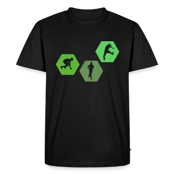 Trail Marathon Athlétisme Walker Athlète - T-shirt Premium bio Homme - noir - Devant - Nico (187cm)