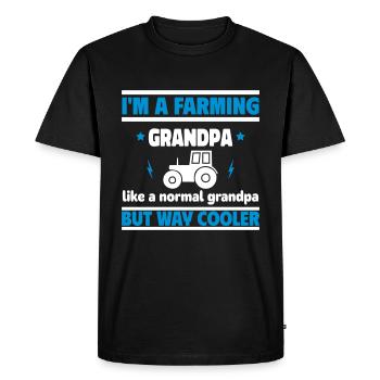 Je suis un papi cool, un vrai fan d’agriculture - T-shirt Premium bio Homme - noir - Devant - Nico (187cm)
