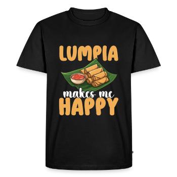 Les rouleaux de printemps Lumpia me rendent heureux - T-shirt Premium bio Homme - noir - Devant - Nico (187cm)