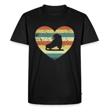 Ice Skating Figure Skating Vintage - Men's Premium Organic T-Shirt - black - Front - Nico (187cm)