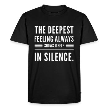 Le sentiment le plus profond se manifeste toujours en silence - T-shirt Premium bio Homme - noir - Devant - Nico (187cm)
