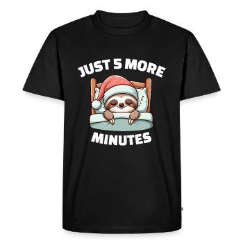 Sloth Funny Sleep Shirt Just 5 more minutes - Men's Premium Organic T-Shirt - black - Front - Nico (187cm)