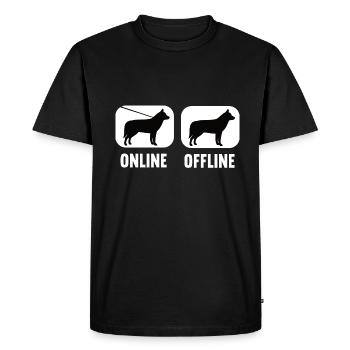 Online Offline Husky Husky Owner Husky Owner Husky Owner - Men's Premium Organic T-Shirt - black - Front - Nico (187cm)