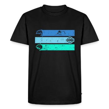 Triathlète de triathlon TRI « natation-vélo-course » - T-shirt Premium bio Homme - noir - Devant - Nico (187cm)