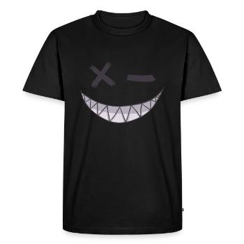 Sourire sourire - T-shirt Premium bio Homme - noir - Devant - Nico (187cm)