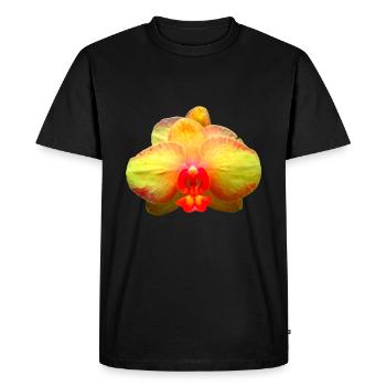magical yellow orchid, flower, phalaenopsis - Men's Premium Organic T-Shirt - black - Front - Nico (187cm)