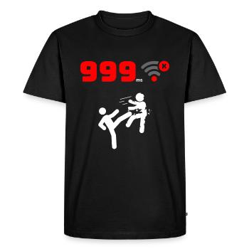 High Ping Gamer Frustration Funny Internet Gaming - Men's Premium Organic T-Shirt - black - Front - Nico (187cm)