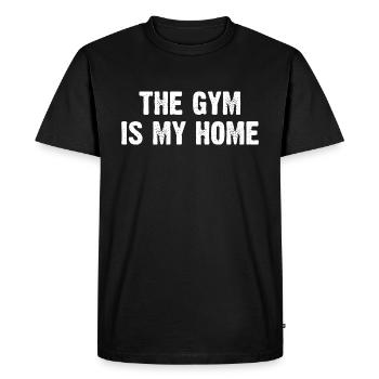 The Gym Is My Home - Men's Premium Organic T-Shirt - black - Front - Nico (187cm)