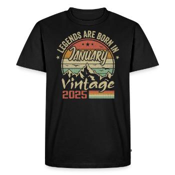 The Legends were born in January 2025 - 2025 - Men's Premium Organic T-Shirt - black - Front - Nico (187cm)