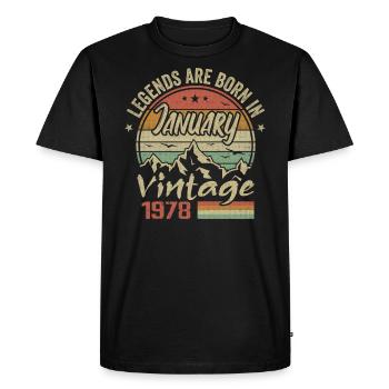 Les Légendes Sont Nées En Janvier 1978 - 1978 - T-shirt Premium bio Homme - noir - Devant - Nico (187cm)