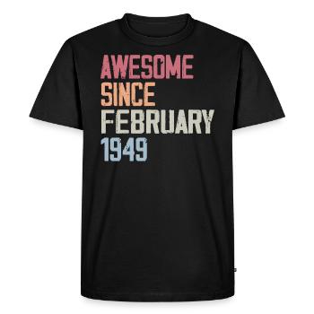 Février 1949, 75e anniversaire 1949 Fevrier 75 ans - T-shirt Premium bio Homme - noir - Devant - Nico (187cm)