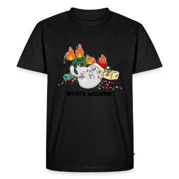Christmas Funny Cat Christmas Tree Cat - Men's Premium Organic T-Shirt - black - Front - Nico (187cm)