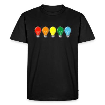 ampoules colorées - T-shirt Premium bio Homme - noir - Devant - Nico (187cm)