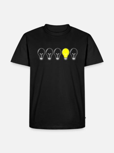 5 light bulbs - light on - Men's Premium Organic T-Shirt - black