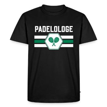 Padel Padel Tennis Joueur de tennis Padel - T-shirt Premium bio Homme - noir - Devant - Nico (187cm)