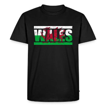 Pays de Galles - T-shirt Premium bio Homme - noir - Devant - Nico (187cm)