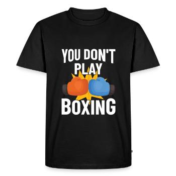 Boxe combattant, boxe, idée cadeau boxe - T-shirt Premium bio Homme - noir - Devant - Nico (187cm)