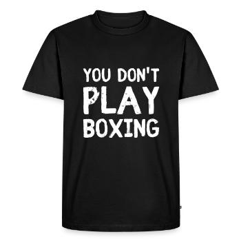 Boxeur Combattant, Boxe, Idée cadeau Boxe - T-shirt Premium bio Homme - noir - Devant - Nico (187cm)
