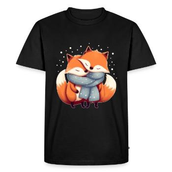 Couple de renards - T-shirt Premium bio Homme - noir - Devant - Nico (187cm)