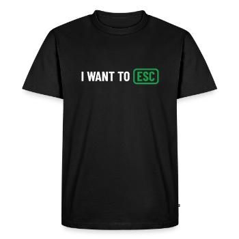 I want to ESC - Computer Scientist, Developer Gift - Men's Premium Organic T-Shirt - black - Front - Nico (187cm)