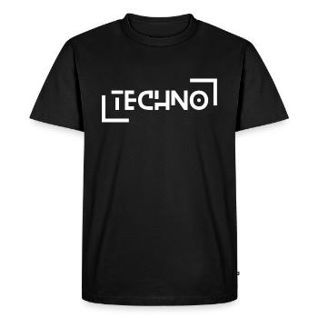 Techno - T-shirt Premium bio Homme - noir - Devant - Nico (187cm)