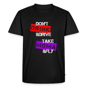 Soirée techno rave - T-shirt Premium bio Homme - noir - Devant - Nico (187cm)