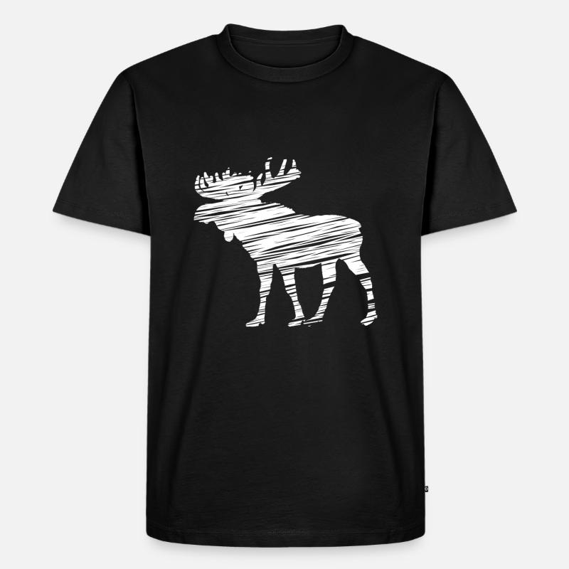 Elch - Männer Premium Bio T-Shirt - Schwarz