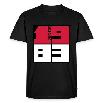 1983 Année de naissance. Cherchez votre année dans ma boutique - T-shirt Premium bio Homme - noir - Devant - Nico (187cm)