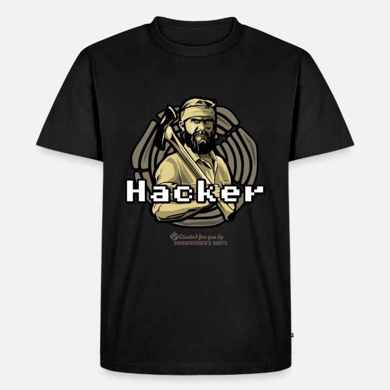 Holzfäller Hacker - Männer Premium Bio T-Shirt - Schwarz