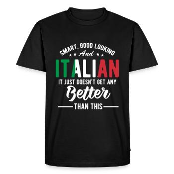 Souvenirs du drapeau italien pour les hommes italiens femme - T-shirt Premium bio Homme - noir - Devant - Nico (187cm)